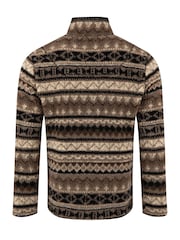 Weird Fish Cream Nash 1/4 Zip Jacquard Borg Fleece - Image 9 of 9