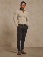 Tailored Athlete Natural Muscle Fit Textured Buttonless Polo Shirt - Image 1 of 7