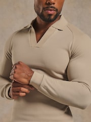 Tailored Athlete Natural Muscle Fit Textured Buttonless Polo Shirt - Image 4 of 7