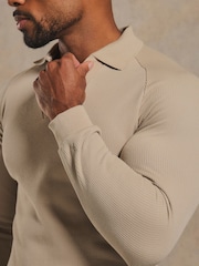 Tailored Athlete Natural Muscle Fit Textured Buttonless Polo Shirt - Image 5 of 7