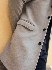 Tailored Athlete Grey Muscle Fit Funnel Neck Overcoat - Image 5 of 6