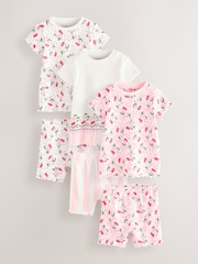 Pink & Weiß - 100% Cotton Short Pyjamas 3 Pack - Bild 1 von 7