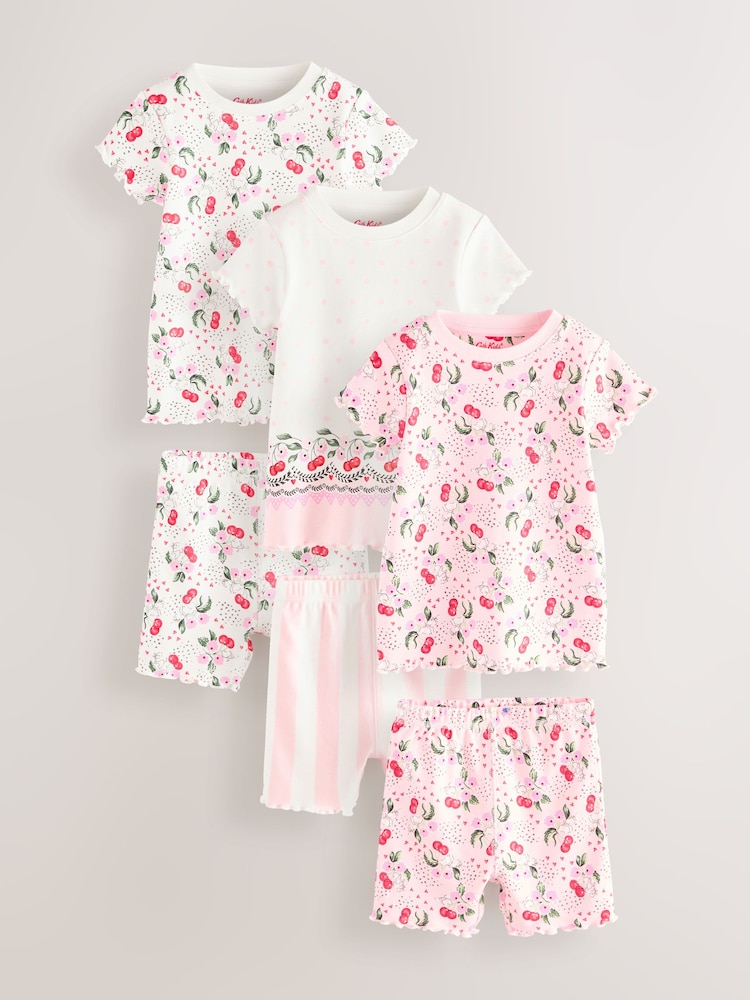 Pink & Weiß - 100% Cotton Short Pyjamas 3 Pack - Bild 1 von 7
