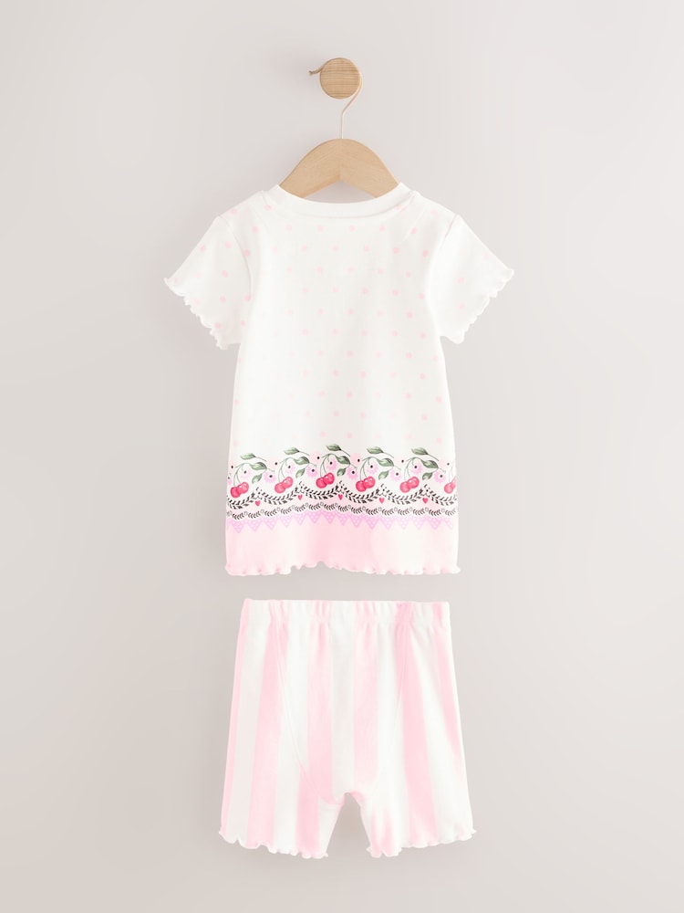 Pink & Weiß - 100% Cotton Short Pyjamas 3 Pack - Bild 2 von 7