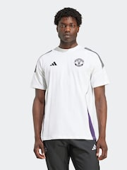adidas White/Purple Manchester United Tiro 25 Competition Cotton T-Shirt - Image 1 of 6