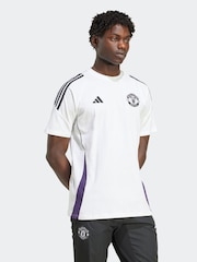 adidas White/Purple Manchester United Tiro 25 Competition Cotton T-Shirt - Image 4 of 6