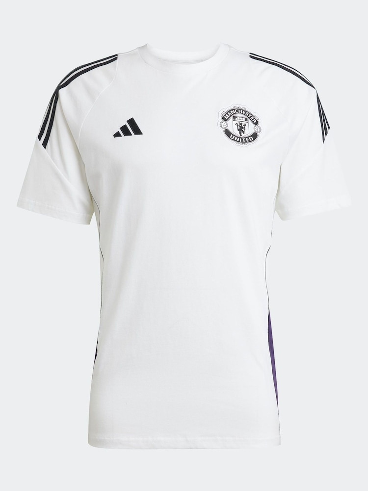 adidas White/Purple Manchester United Tiro 25 Competition Cotton T-Shirt - Image 6 of 6