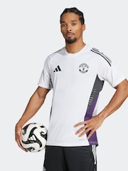 adidas White/Purple Manchester United Tiro 25 Competition Training Jersey - Image 1 of 7