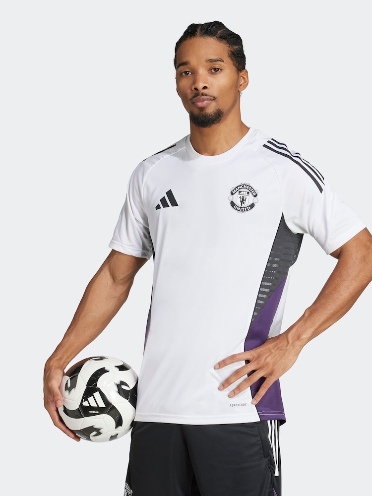 adidas White/Purple Manchester United Tiro 25 Competition Training Jersey - Image 1 of 7