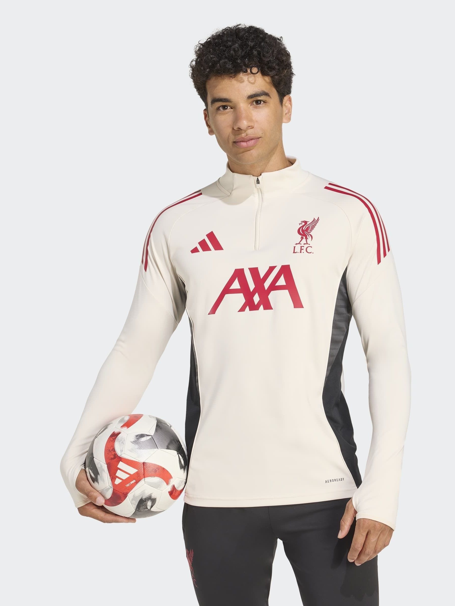 Liverpool FC adidas 長袖ジャージ ホワイト/レッド LFC Adidas メンズ 25/26 オーセンティックアウェイロングスリーブジャージ