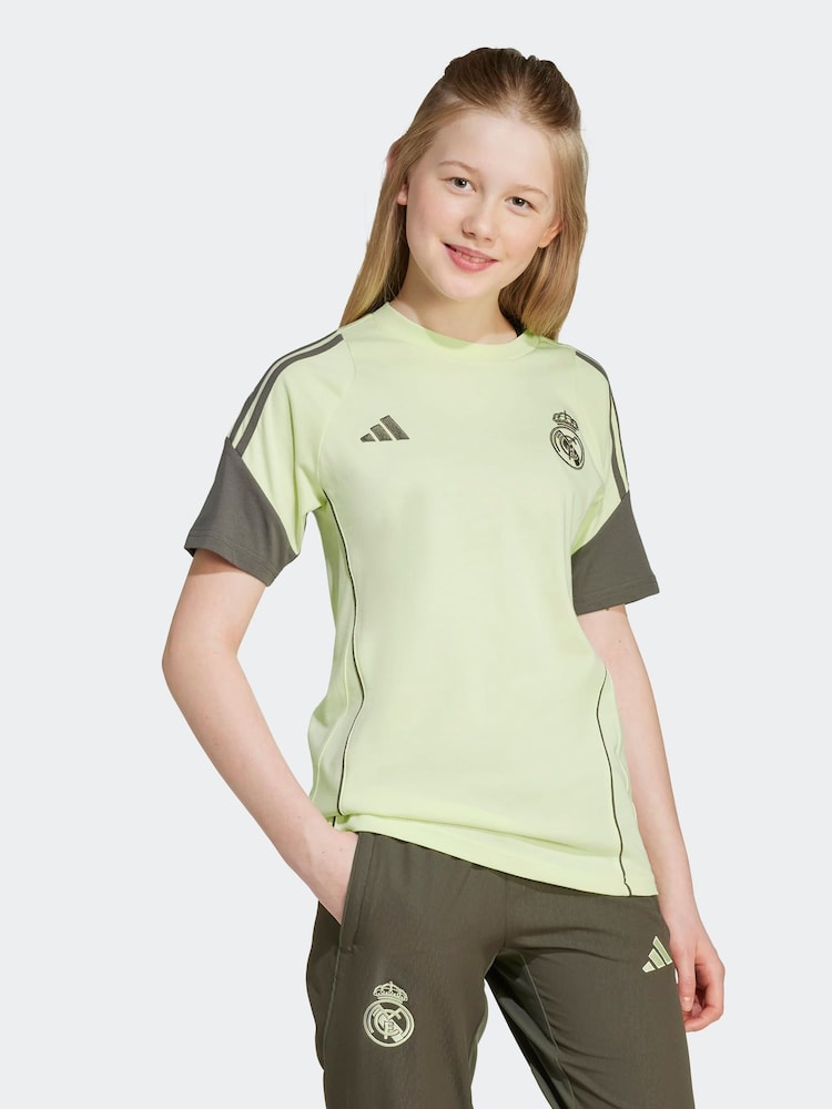 adidas Lime Green Kids Real Madrid Tiro 24 Sweat T-Shirt - Image 1 of 6