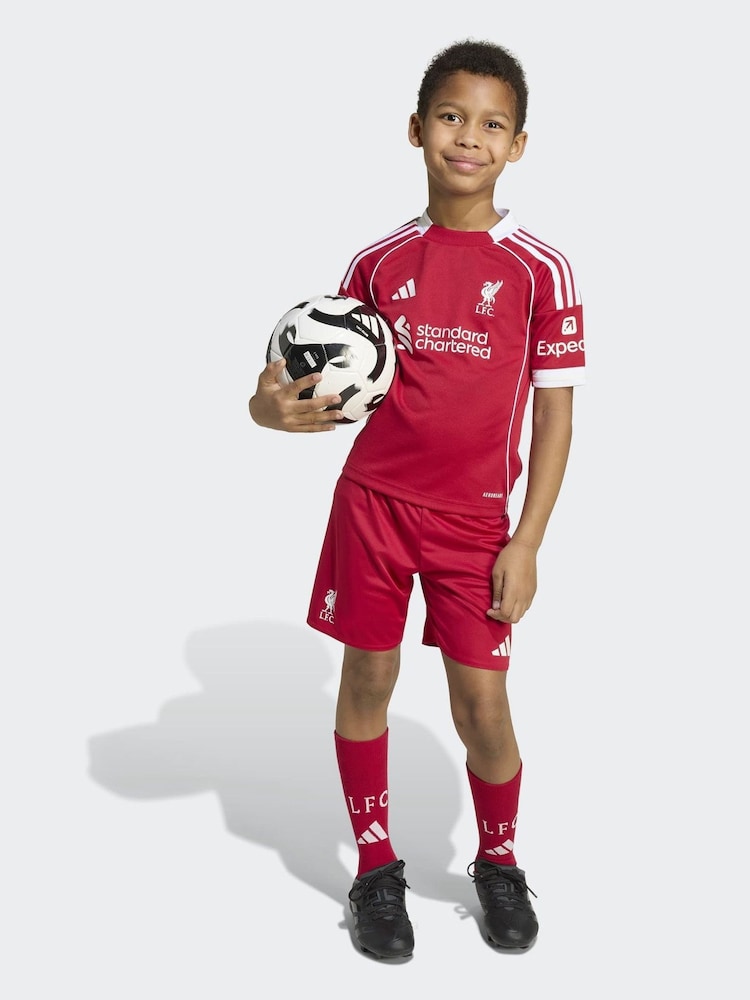 adidas Bright Red Mini Kids Liverpool FC 25/26 Home Kit - Image 1 of 10