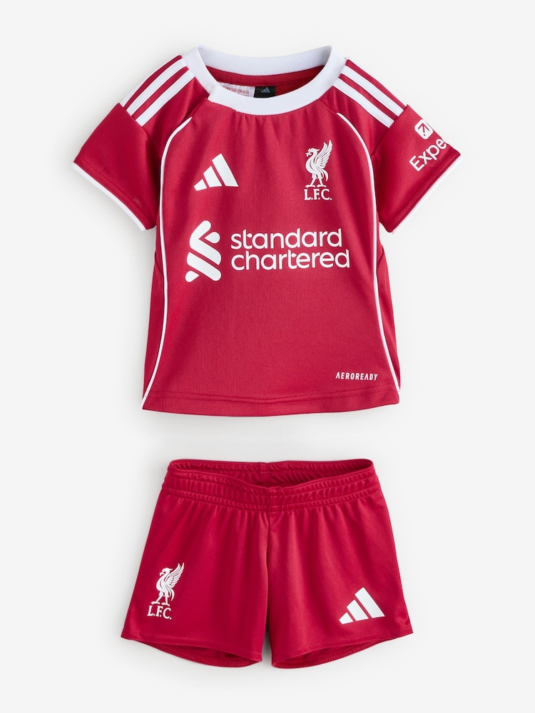 adidas Bright Red Kids Baby Liverpool FC 25/26 Home Kit  All in one - Image 1 of 7