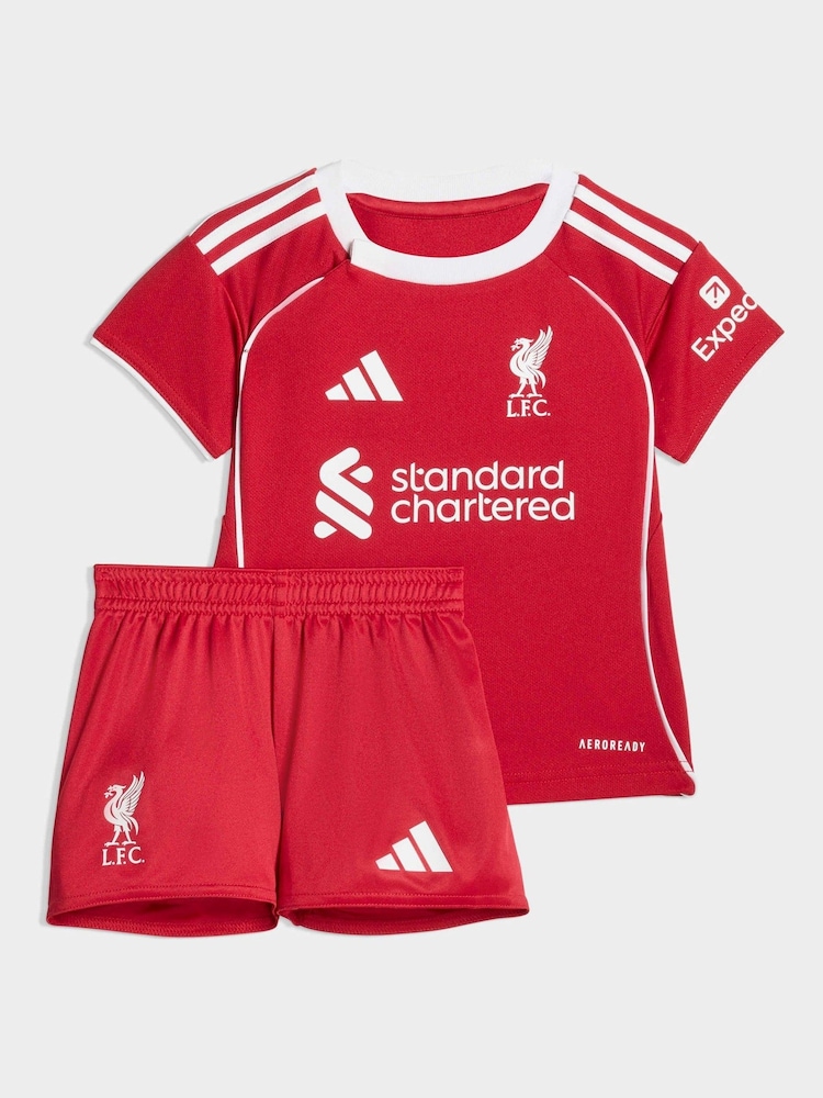 adidas Bright Red Kids Baby Liverpool FC 25/26 Home Kit  All in one - Image 2 of 7