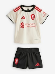 adidas White/Black Baby Kids Liverpool FC 25/26 Away Kit - Image 1 of 1