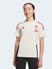 adidas White Kids Liverpool FC Tiro 25 Competition Cotton T-Shirt - Image 1 of 7