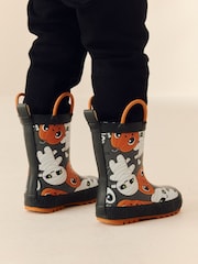 Black/Orange Halloween Handle Pull On Wellies - Image 2 of 8