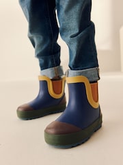 Navy Colourblock Warm Lined Ankle Wellies - Image 1 of 7