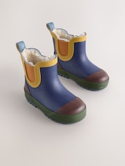 Navy Colourblock Warm Lined Ankle Wellies - Image 3 of 7
