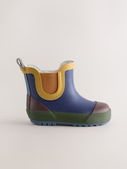 Navy Colourblock Warm Lined Ankle Wellies - Image 4 of 7