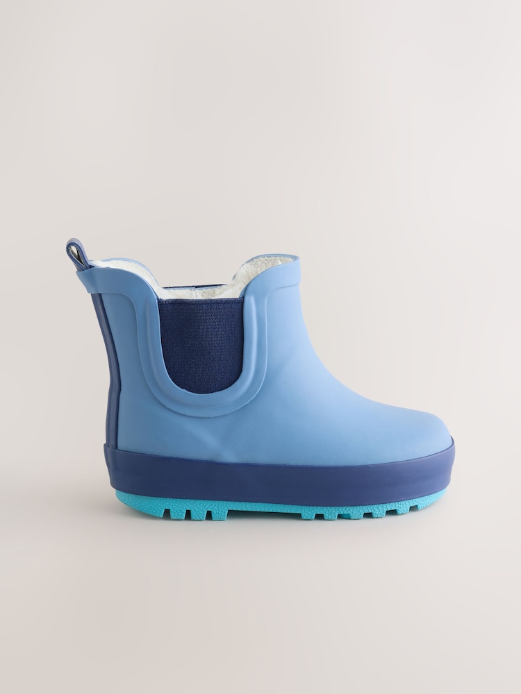 Blue Warm Lined Ankle Wellies - Image 1 of 6 Blue Warm Lined Ankle Wellies - Image 1 of 6