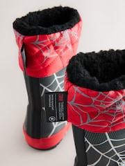 Black/Red Spiderman Thermal Thinsulate™ Lined Cuff Wellies - Image 3 of 5