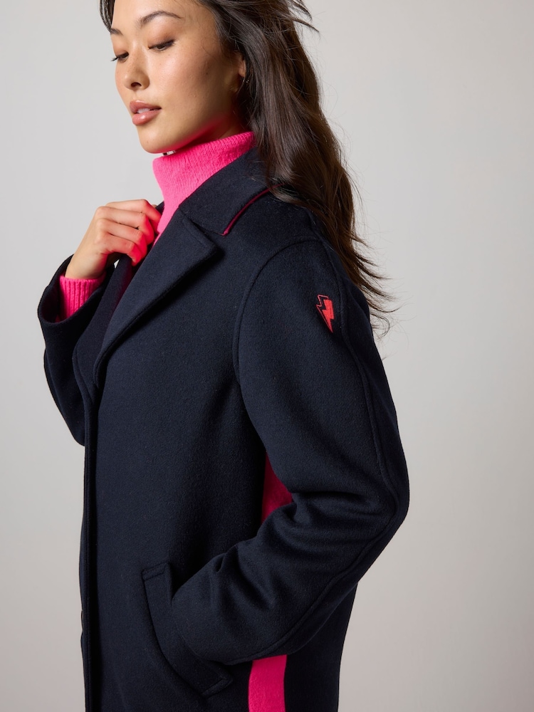 SCAMP & DUDE Blue Wool Blend Coat - Image 4 of 4 SCAMP & DUDE Blue Wool Blend Coat - Image 4 of 4