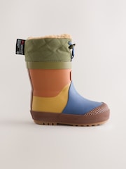 Blue/Green Colourblock Thermal Thinsulate™ Lined Cuff Wellies - Image 4 of 7