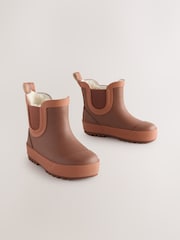 Rostbraun - Warm gefütterte, knöchelhohe Gummistiefel - Bild 1 von 5