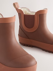 Rostbraun - Warm gefütterte, knöchelhohe Gummistiefel - Bild 3 von 5