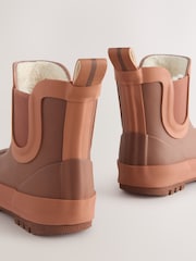 Rostbraun - Warm gefütterte, knöchelhohe Gummistiefel - Bild 4 von 5