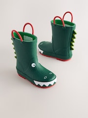 Green Crocodile Handle Pull On Wellies - Image 1 of 5