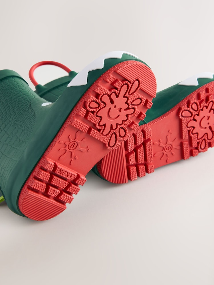 Green Crocodile Handle Pull On Wellies - Image 5 of 5