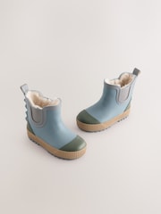 Blue Neutral Colourblock Warm Lined Ankle Wellies - Image 1 of 7