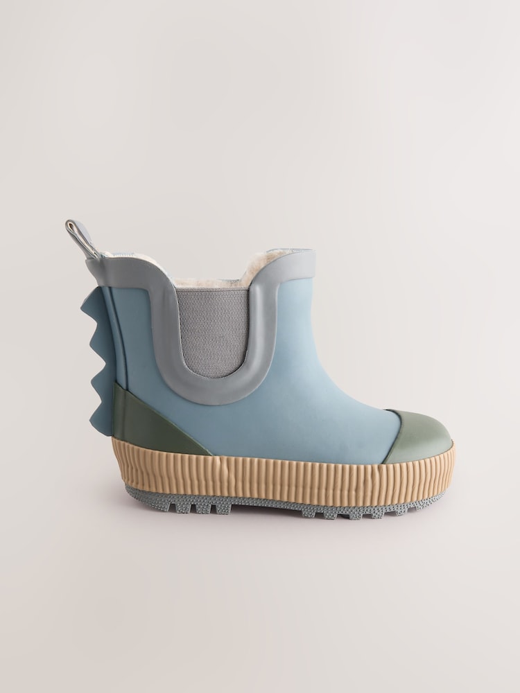 Blue Neutral Colourblock Warm Lined Ankle Wellies - Image 2 of 7