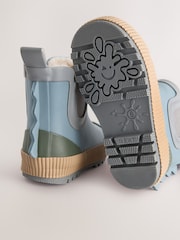 Blue Neutral Colourblock Warm Lined Ankle Wellies - Image 4 of 7
