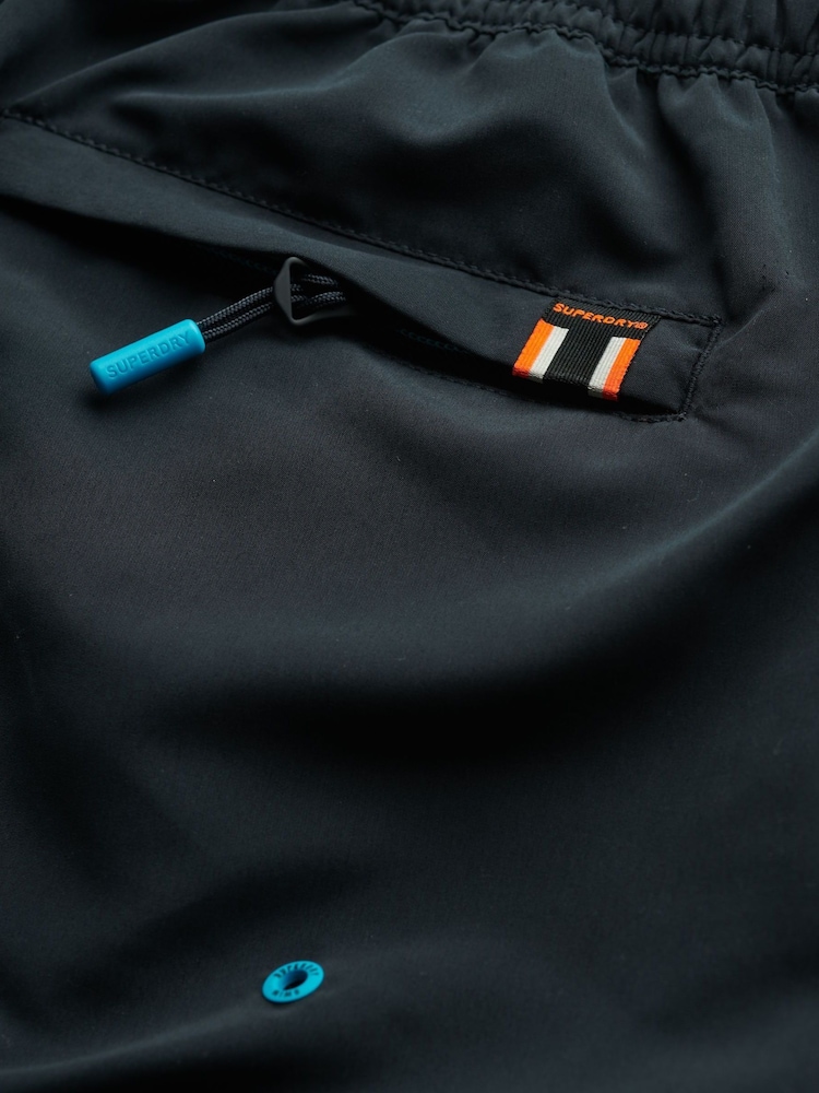 Superdry Navy/Turquoise Classic 19 Logo Board Shorts - Image 8 of 8