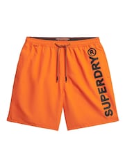 Superdry Orange/Black Sport Graphic 17 Swim Shorts - Image 6 of 7
