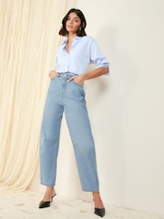 Синий с эффектом выбеливания - Friends Like These Denim Barrel Jeans - Image 1 of 5