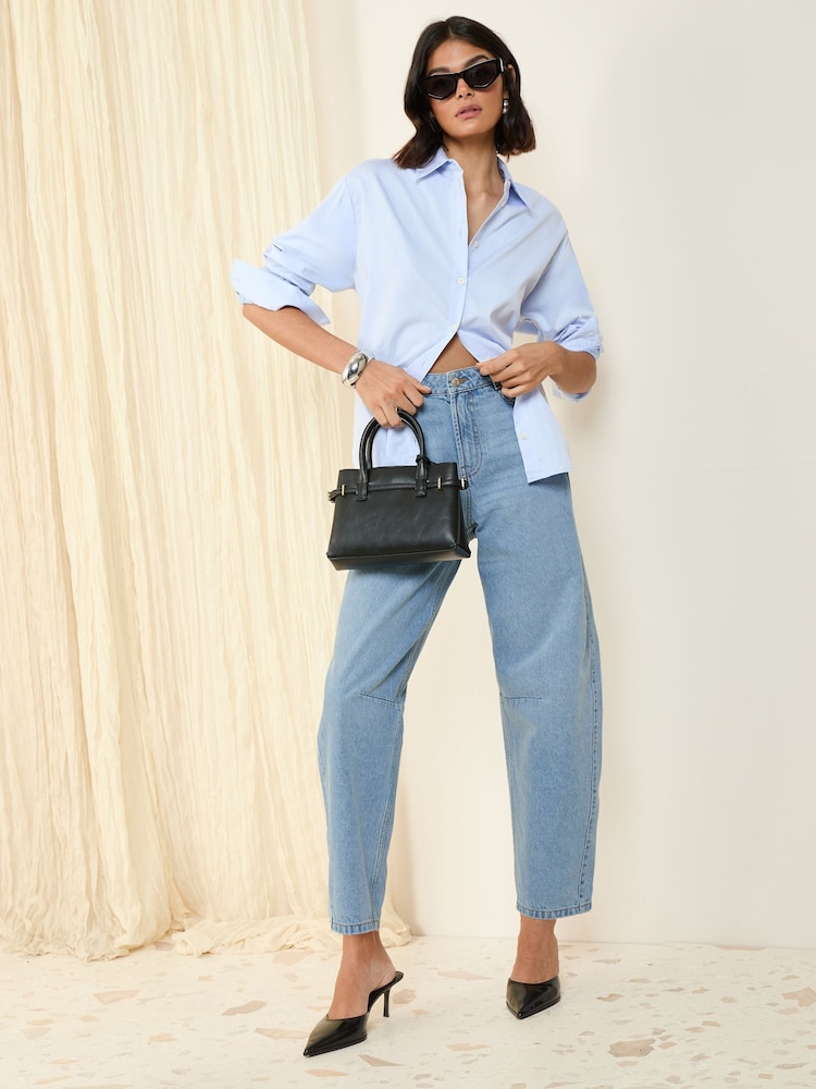 Friends Like These Blue Bleach Denim Barrel Jeans - Image 4 of 5