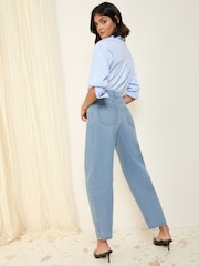 Синий с эффектом выбеливания - Friends Like These Denim Barrel Jeans - Image 5 of 5