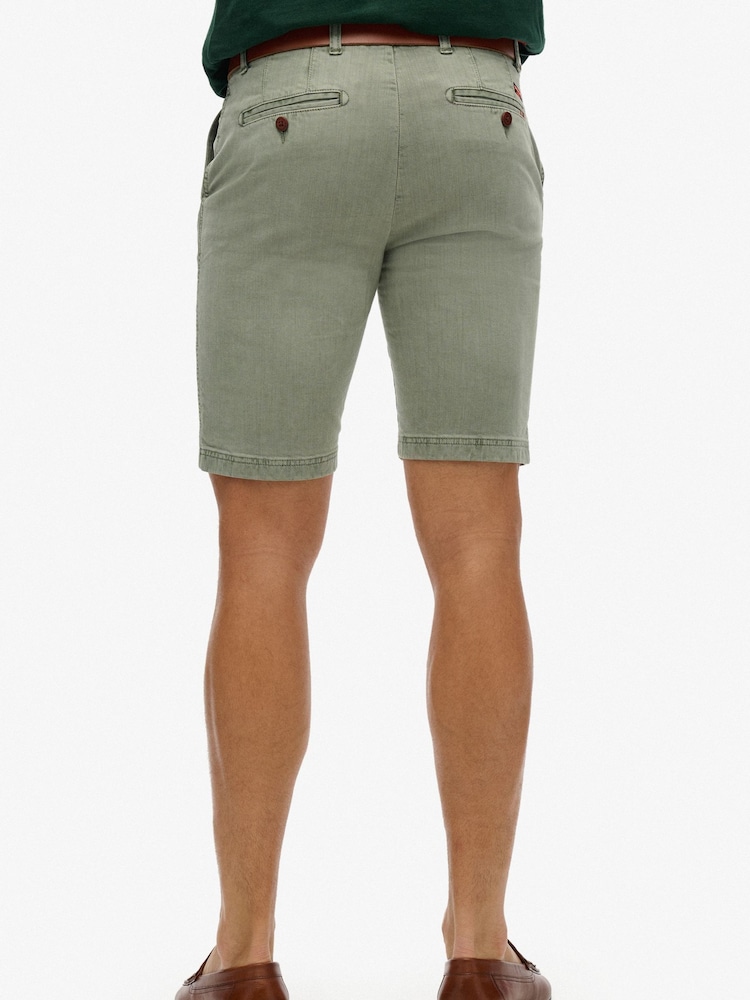 Superdry Green Officer Chino Shorts - Image 3 of 7