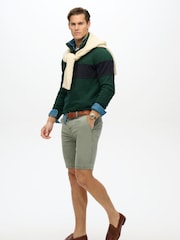 Superdry Green Officer Chino Shorts - Image 4 of 7