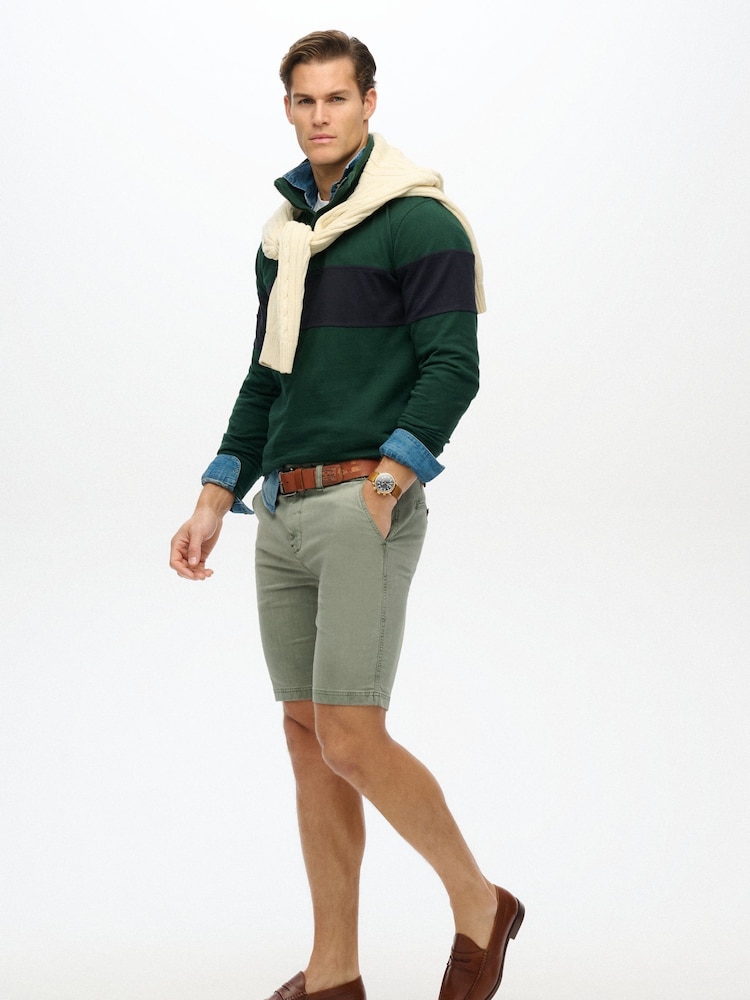 Superdry Green Officer Chino Shorts - Image 4 of 7