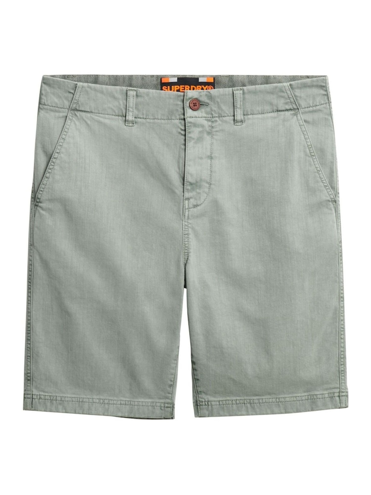 Superdry Green Officer Chino Shorts - Image 6 of 7