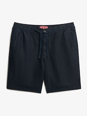 Superdry Navy Merchant Linen Blend Shorts - Image 1 of 8