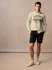 Superdry Navy Merchant Linen Blend Shorts - Image 4 of 8