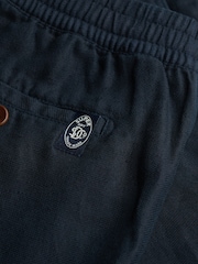 Superdry Navy Merchant Linen Blend Shorts - Image 8 of 8