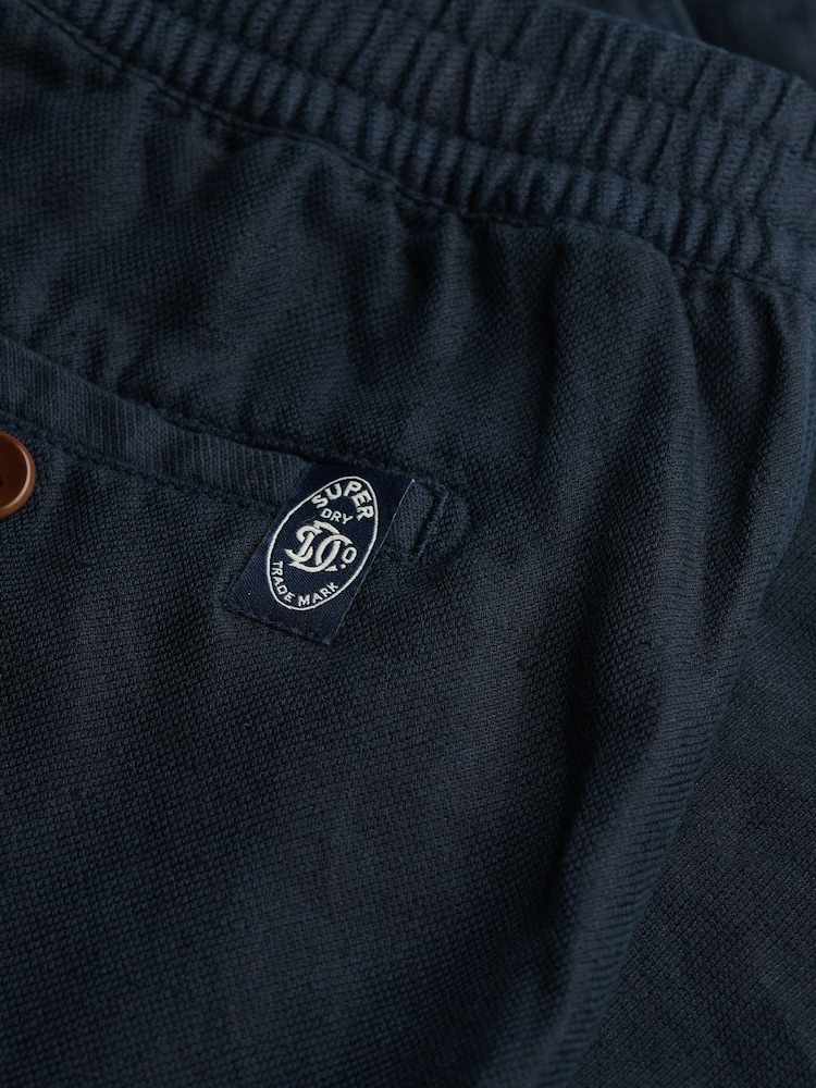 Superdry Navy Merchant Linen Blend Shorts - Image 8 of 8