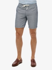 Superdry Blue Merchant Linen Blend Shorts - Image 2 of 5